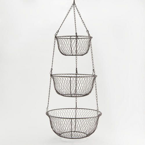 Wrought Iron Hand <b>Woven</b> Kitchen <b>Basket</b>, Metal Fruit <b>Basket</b>, Kitchen Utensil <b>Basket</b>, Farmhouse <b>Basket</b>, Multi-Purpose <b>Basket</b> - Product Image 6