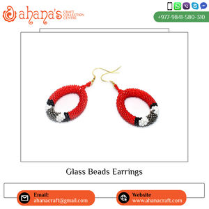 Wholesale Premium Quality Handmade Glass Beaded Drop <b>Earrings</b> Latest Design Classic Style <b>Fashion</b> Pearl <b>Hoop</b> <b>Earrings</b> for Gifts - Product Image 5