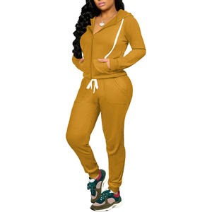 Survêtement d'hiver personnalisé avec logo pour femme, grande taille, sweat à capuche oversize, pantalon en molleton chaud en coton et polyester écologique - Product Image 6