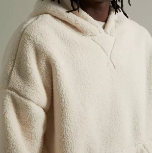 <b>Sherpa</b> Hoodies Men Solid Hooded Warm Fleece Lined 100% Cotton Windproof Breathable Casual Soft <b>Fabric</b> Winter Wear Wholesale - Product Image 2