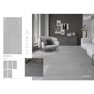 Azulejos de pared de cerámica decorativos de algodón Gris Mármol Aspecto Porcelana Baldosas de cuerpo completo 60x120cm Mosaico Interior vitrificado - Product Image 2