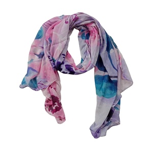 Bufanda Larga de Lujo para Mujer, Diseño Floral Impresionista Argyle, 100% Modal y Algodón, Textura Suave Exclusiva, Diseño Innovador, en Oferta - Product Image 1