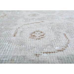 Tapis en laine noué à la main gris et noir vintage Pae-1656 – Nouveau tapis de salon rectangulaire à motifs abstraits pour couloir et maison - Product Image 3