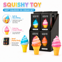 Juguete Sensorial Antiestrés Personalizado con Aroma a Cono de Helado, Juguete Blandito Elástico de Ascenso Lento con Caja Expositora para Mostrador