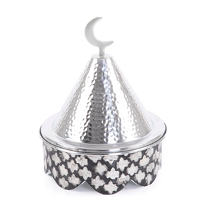 Argent fini couvercle Hotpot ustensiles de cuisine métallique Hotpot nouveauté à la recherche serveur de nourriture Hotpot fêtes de mariage restauration - Product Image 4