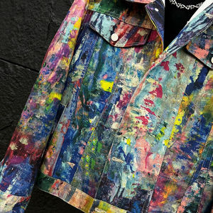 Chaqueta Vaquera Holgada para Hombre, Estilo Antiguo, Calidad Premium, Tejido con Relieve, Secado Rápido, Transpirable, Cuello Alto, Color y Logotipo Personalizables - Product Image 5