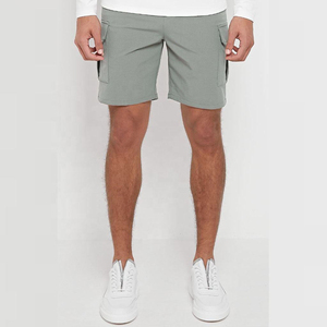 Short Cargo en coton de haute qualité pour hommes respirant Gym décontracté en plein air pour l'été chaud-décorations de poche solides taille élastique - Product Image 4