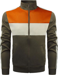 Conjunto de chándal con cremallera de algodón 100% para hombre, informal, de secado rápido, con capucha, estampado en contraste, pantalones de chándal para entrenamiento al aire libre, cremallera de invierno - Product Image 3