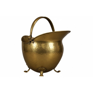 Seau à charbon en fer métallique finition blanc, ensemble de cheminée artisanal de haute qualité et accessoires, seau à charbon avec poignée - Product Image 6