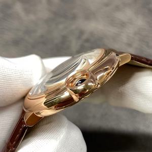 Montre mécanique pour homme avec cadran romain 2025, bracelet en cuir, or rose, mouvement de haute qualité, design simple - Product Image 3
