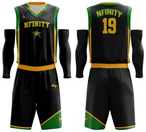 Uniformes de baloncesto para hombre de verano de alta calidad al por mayor RTS conjuntos de tela transpirable de secado rápido personalizables con diseño impreso - Product Image 1