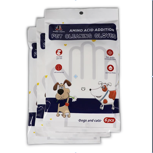 Gants de nettoyage pour animaux de compagnie à marque privée OEM avec ajout d'acides aminés, lot de 6 pour le toilettage des animaux - Product Image 1
