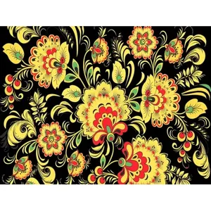 Khokhloma Fleur Accent Carrelage Mural 8x6 Céramique Dosseret Mural pour Cuisine ou Salle de Bain Cuisine Salle de Bain Accents Muraux - Product Image 1