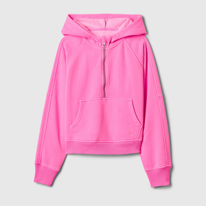 Venta al por mayor de sudaderas con capucha informales de algodón con media cremallera para niños Impresión de logotipo personalizado tejido de rizo de punto con capucha técnicas bordadas - Product Image 6