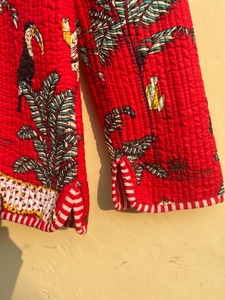 Handmade Cotton Quilted <b>Winter</b> Jacket <b>For</b> <b>Women</b> Short New Animal Print Outerwear Casual Woven Indian Street Style Washed - Product Image 5