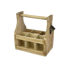 Boîte de cuisine rustique en bois faite à la main avec compartiments pour couverts serviette condiment épices et utilisation de table - Product Image 3