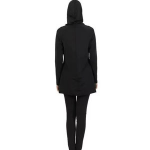 Burkini Hijab uni avec fermeture éclair OEM, grande taille, maillot de bain islamique musulman, couvrant imperméable avec imprimé, style bikini à coupe haute devant - Product Image 3