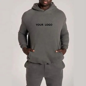 Fast Stock Fashion Men's 100% Cotton <b>Fleece</b> Pullover Hoodie Embroidered and Plain Dyed Zipper <b>Sweatshirt</b> for Winter - Product Image 2