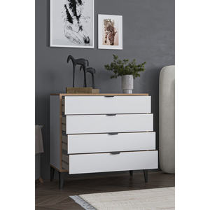 Arden Modern 4-Drawer Dormitorio Gabinete Durable Partícula Tablero de madera Cajones Cajón Contemporáneo Almacenamiento de muebles para el hogar - Product Image 3