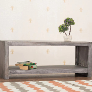 Bàn trung tâm cà phê bằng gỗ GOA được làm bằng gỗ keo cao cấp có mặt trên nhẵn và kệ bổ sung để lưu trữ - Product Image 1