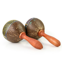 Meilleur prix coquille de noix de coco Maraca hochet marteau main hochet percussion jouets musicaux pour les fêtes style hawaïen du Vietnam