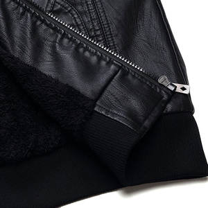 Mode en gros personnalisé nouveau design meilleure qualité en cuir souple fabriqué en tissu fermeture éclair vestes en cuir pour hommes - Product Image 3