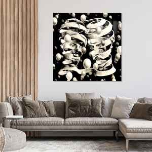 Impression sur toile de style Escher, art mural abstrait moderne, verre - Product Image 1