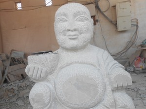 Escultura de Buda Gárgola de Piedra Natural para Decoración de Exteriores, Estatuas de Buda de Arenisca para Jardín - Product Image 3