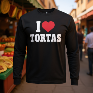 Camiseta de Manga Larga para Amantes de la Comida Mexicana, Entusiasta de las Tortas, Me Encantan las Tortas - Producto Promocional para Entusiastas de las Grandes Tortas - Product Image 1