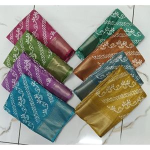 Vente en gros exclusif Batik Print Art Sarees en soie avec de riches frontières Zari Vêtements ethniques contemporains de qualité supérieure pour les détaillants - Product Image 3