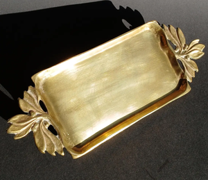 Modern Style Gold Metal Display <b>Tray</b> with Polished Finish Eco Friendly & Decorative for Home Hotel Restaurant - Product Image 1