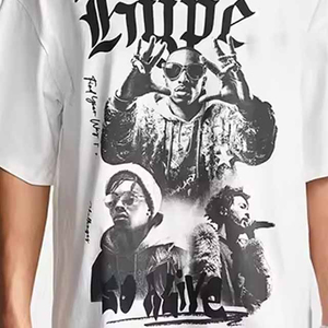 Camiseta de gran tamaño 220GSM de peso pesado para hombre, de manga corta Camiseta con estampado de algodón 100% antiarrugas bordada para hombre - Product Image 4