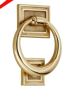 Aldaba de puerta de metal con acabado de plata brillante de aspecto simple para hoteles y restaurantes - Product Image 4