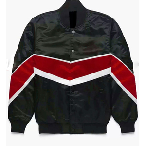 Chaqueta Varsity de Seda Satén Casual para Hombre, Talla Grande, Personalizada al por Mayor, Modelo 2026, Chaqueta Bomber de Moda con Cremallera, Transpirable, de Lana de Oveja para Invierno - Product Image 3
