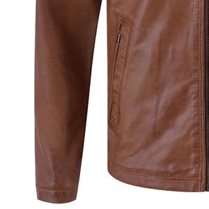 แจ็คเก็ตหนังแท้ผู้ชายสไตล์ซิป  โลโก้ด้านหน้าแบบกำหนดเอง แขนยาว แฟชั่นขายส่ง คุณภาพสูง สำหรับฤดูหนาวใหม่ - Product Image 6