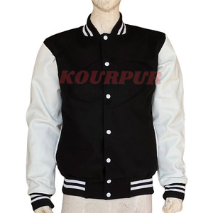 แจ็คเก็ตผู้ชาย OEM คุณภาพพรีเมียม 100% ผ้าขนสัตว์+หนัง แขนเสื้อหนัง แจ็คเก็ตเลตเตอร์แมนแบบทูโทน แจ็คเก็ตวาร์ซิตี้ มีทุกสีและทุกขนาด - Product Image 3