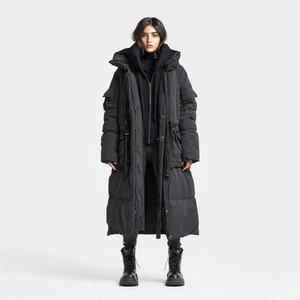 Abrigo Largo Acolchado con Cremallera para Mujer, Ropa de Calle de Invierno, Resistente al Viento y Ecológico - Product Image 4