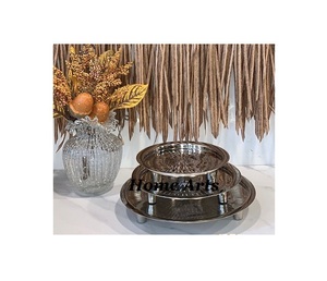 Set of 3 Stainless Steel Food Serving <b>Tray</b> Classic Design Round Shape <b>Snacks</b> Dates <b>Tray</b> For Best Selling - Product Image 1