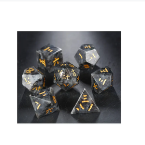 Dés de haute qualité en jaspe gabbro naturel, pierre gravée, ensembles de dés personnalisés, dés en pierre de cristal naturelle viking, grossiste en dés - Product Image 2