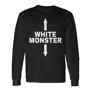 Camiseta Blanca de Manga Larga Monster con Flechas Arriba y Abajo, Producto Promocional - Product Image 1