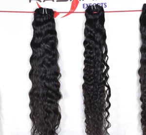 Extensions de cheveux humains vierges fabriqués au temple indien femmes noires traitées chimiquement aucun paquet brut couleur naturelle pas cher - Product Image 5