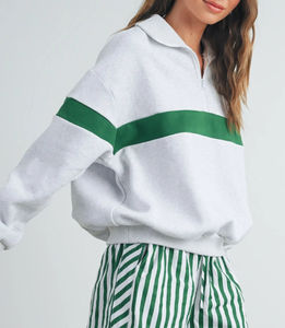 Jersey polar informal deportivo personalizado para mujer de la mejor calidad al por mayor, Sudadera con capucha de media cremallera para fitness, sudadera de la temporada de otoño - Product Image 4