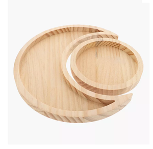 Bandeja de Madera Maciza Natural para Servir, Media Luna, Estrella, Personalizada, Venta al por Mayor de Fábrica, Bandeja Rectangular de Madera para Desayuno - Product Image 1