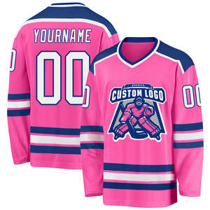 Custom Designed Navy V-Neck Adult Hockey Jersey OEM Team Sportswear Ice Hockey Uniform Jacket with Embroidery Blank Pattern - Product Image 3
