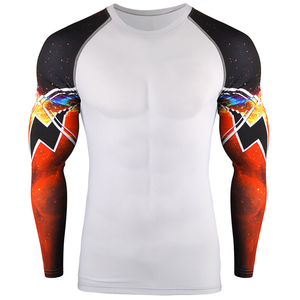 Best Quality Men Sublimation Short Sleeve Breathable Fitness Compression Shirt New Custom Made <b>MMA</b> <b>Rash</b> <b>Guard</b> - Product Image 2