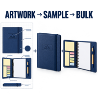 Carnet de notes A5 personnalisé LABON avec couverture en papier, logo en relief, fermeture élastique, notes adhésives, boucle pour stylo, OEM