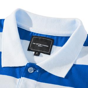 Camisetas de Manga Corta para Hombre, Elegantes, Lisas, de Alta Calidad, 100% Algodón, Transpirables, con Franjas, Personalizables - Product Image 3