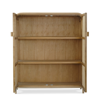 Meuble de rangement à chaussures convertible Mark Modern en bois massif, MDF et fer, trois étagères, finition naturelle, pour salon, meubles de maison