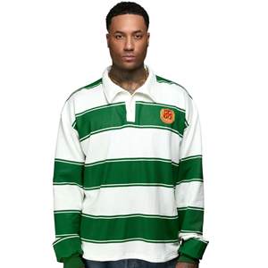 Suéter Polo a Rayas Extra Grande para Hombre, Camiseta de Rugby, 350GSM, Peso Pesado, 100% Algodón, Ropa Urbana, Logotipo Bordado - Product Image 4