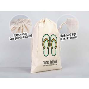 Personalized Cotton <b>Drawstring</b> Bags Custom 12W X 16H Muslin <b>Pouches</b> Screen Printing Embroidery for Clothing Crafts Packaging Wig - Product Image 5